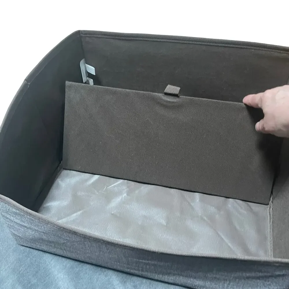 Thirty One Your Way Display Bin Grey Crosshatch Storage Organizer Collapsible